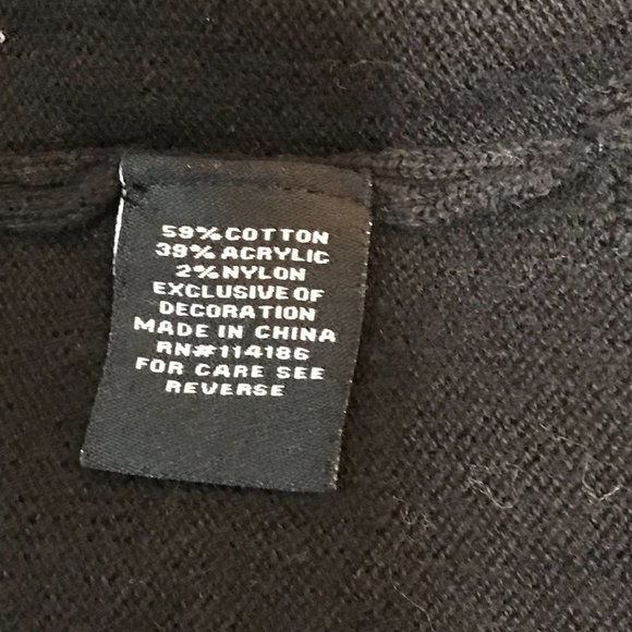 Verve Ami sweater sparkle meow cat furry tail on back black long sleeve - Picture 5 of 5